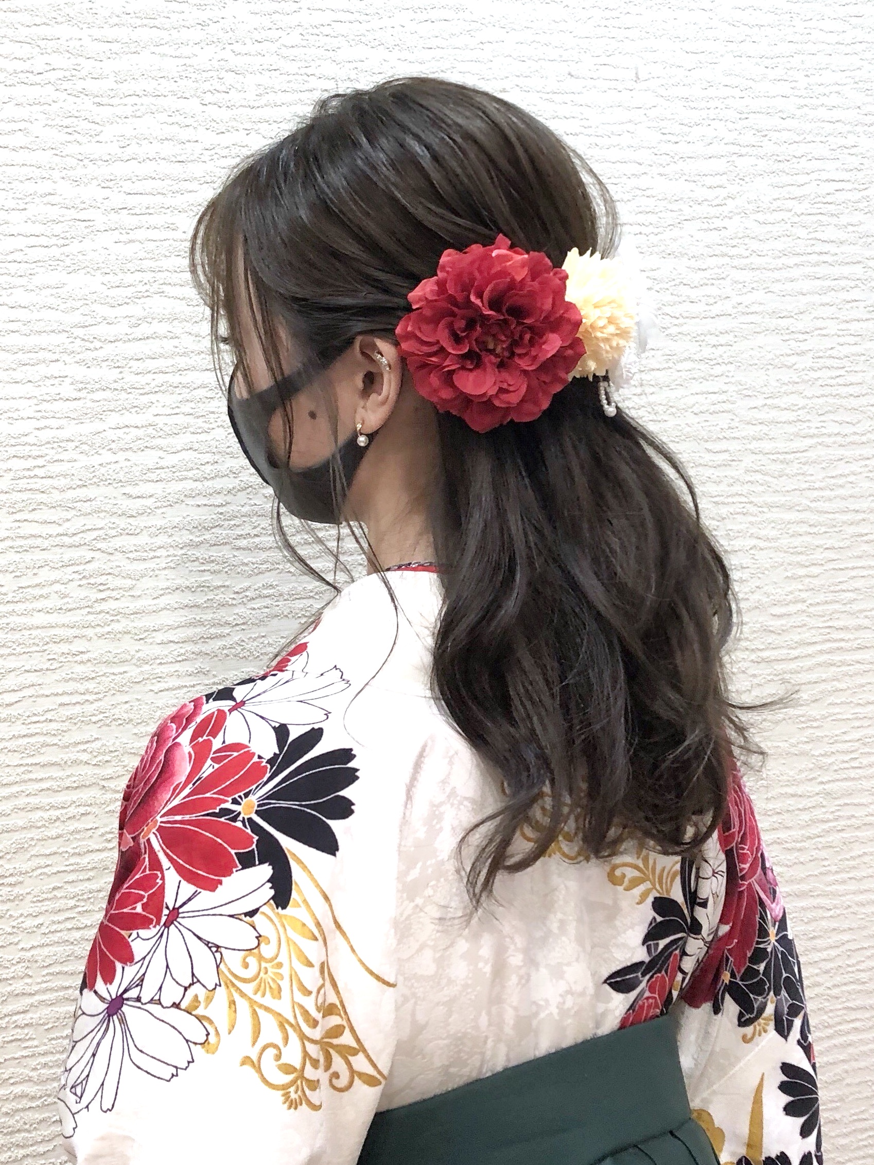 おくれ毛たっぷりハーフアップ
