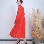 タグ付　コルコバード　シフォンティアードドレスワンピース　プリーツ　ボウタイ CELFORD（セルフォード）の「ボウタイプリーツワンピースfor