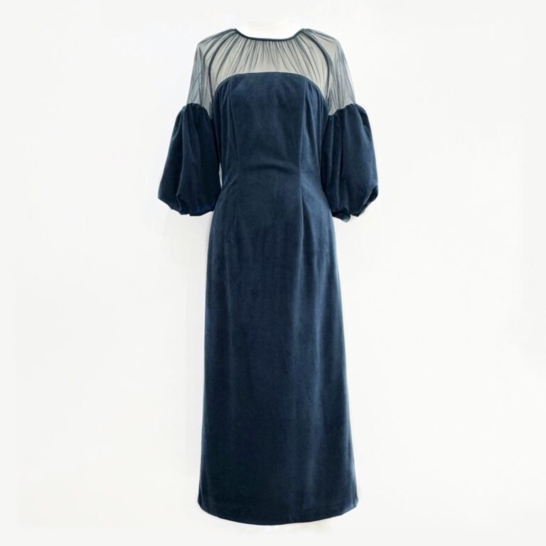 Ameri VINTAGE】SOUFFLE SLEEVE VELOUR DRESS | FIORI