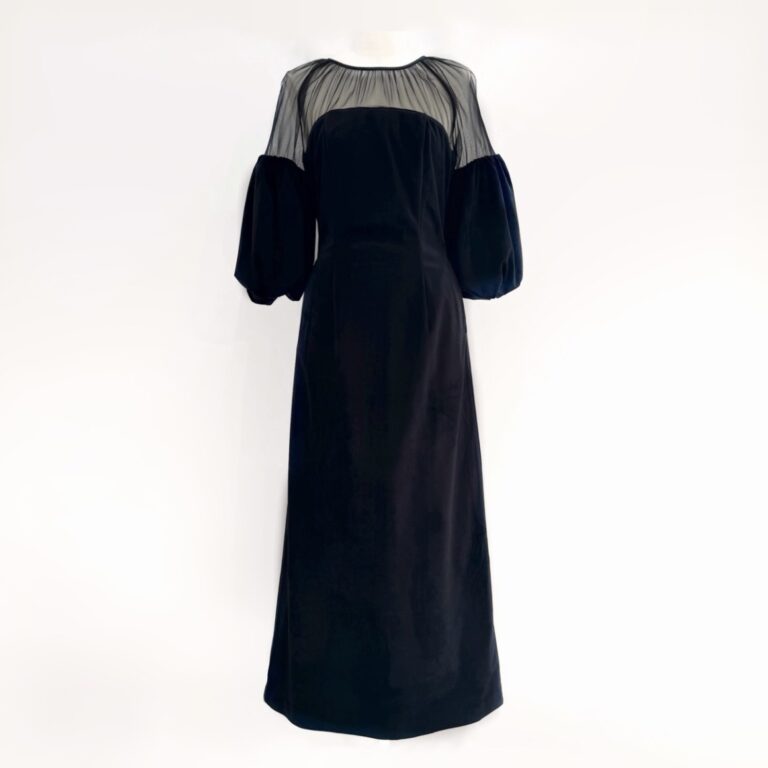 AMERISOUFFLE SLEEVE VELOUR DRESS