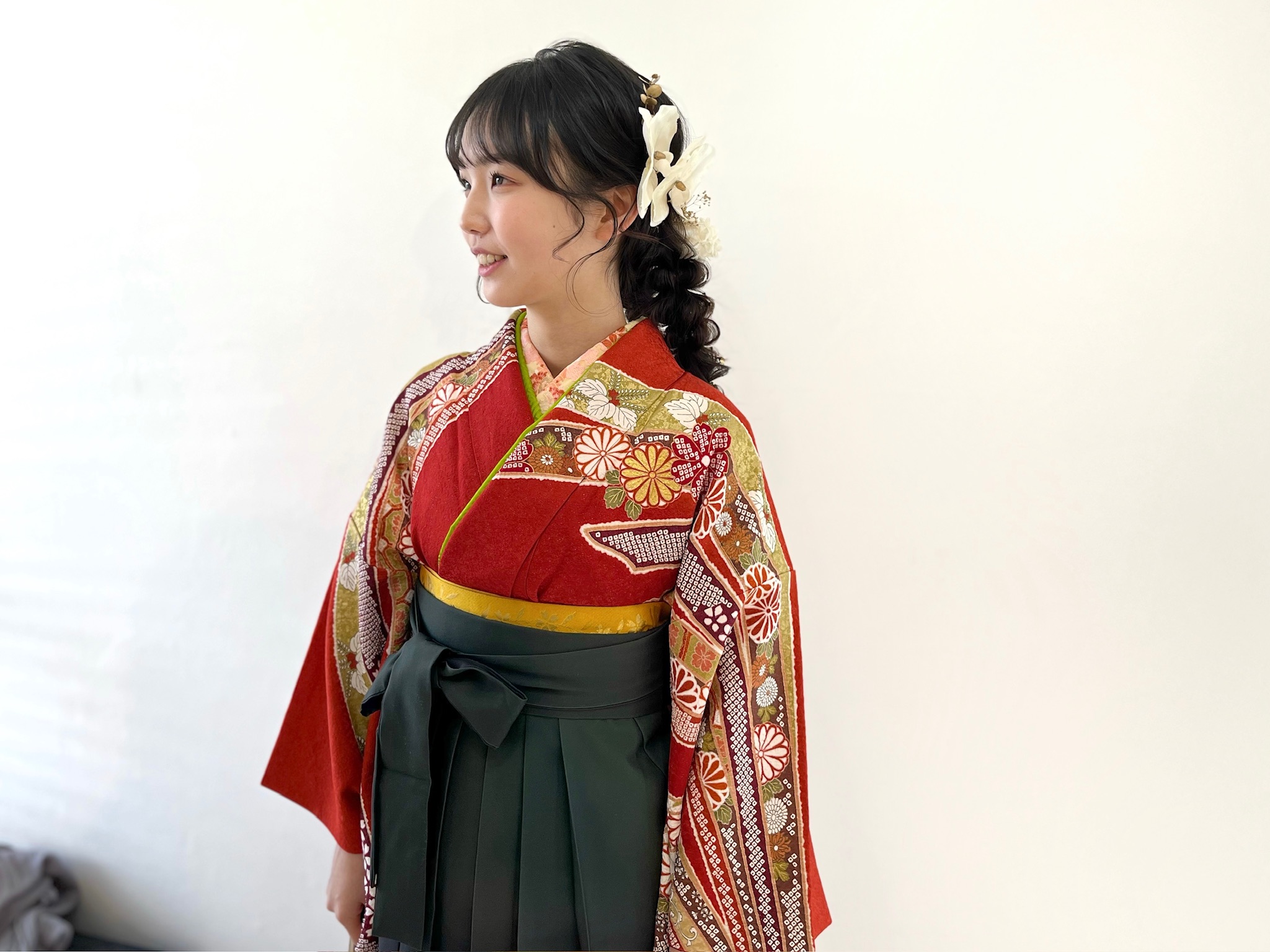 袴でツイン編み下ろし