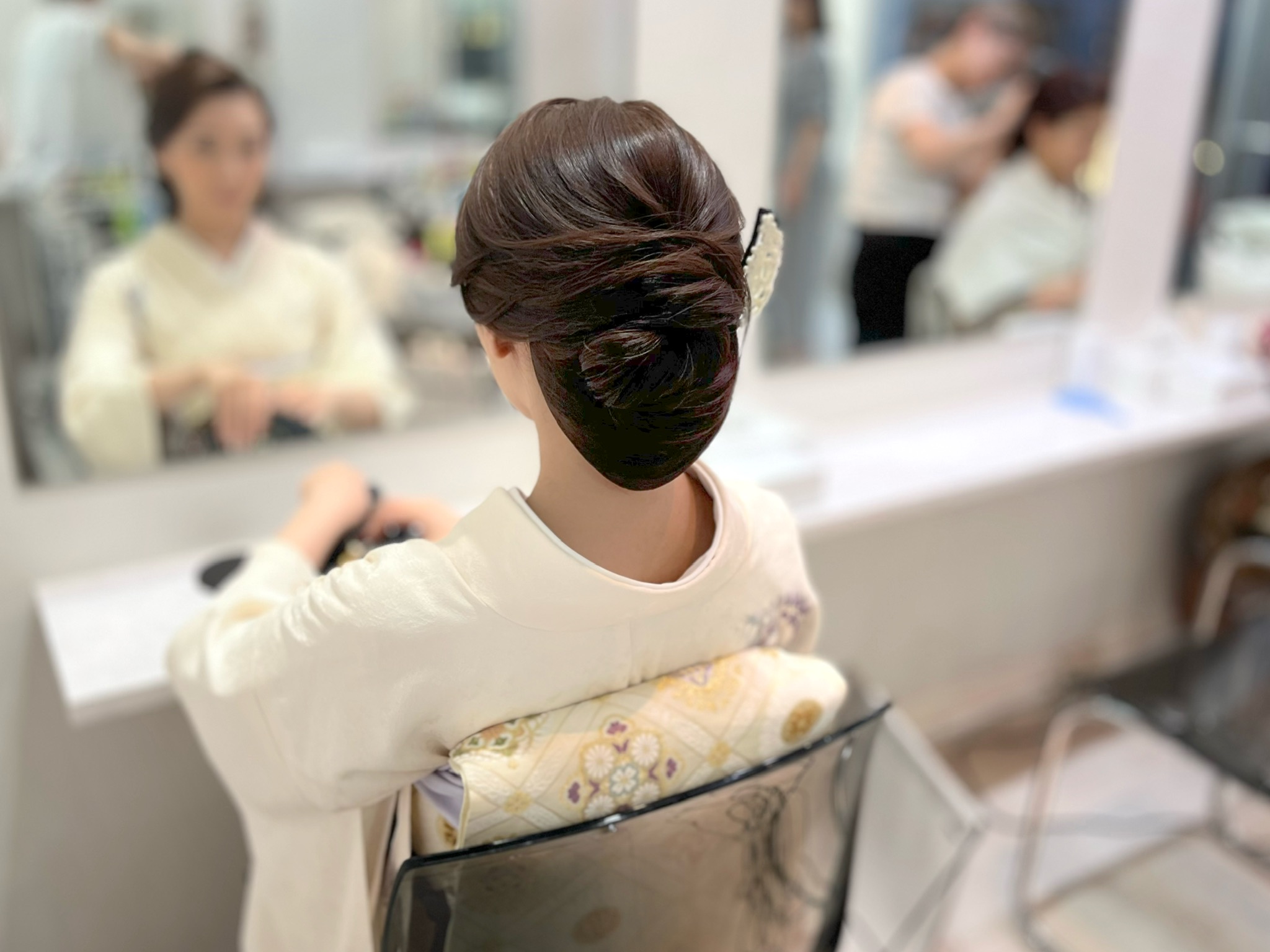 お着物シニヨンスタイル
